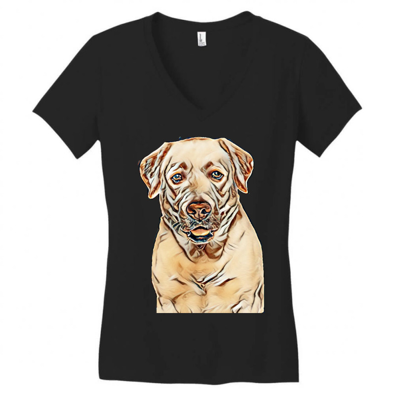 Labrador Retriever Dog On Isolated White Background In Studio Women's V-Neck T-Shirt by Kemnabi | Artistshot