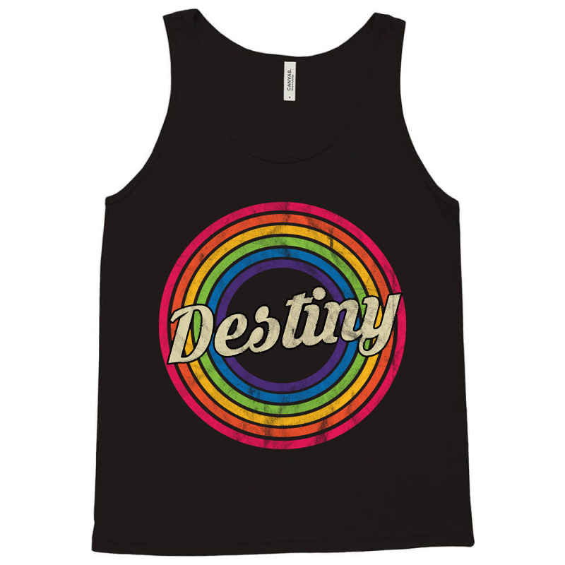 Destiny - Retro Rainbow Faded-style Tank Top by poppyallen | Artistshot