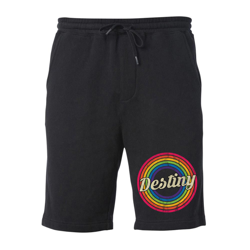 Destiny - Retro Rainbow Faded-style Fleece Short by poppyallen | Artistshot