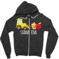 Shana Tova Trucks Loader Apple & Honey Funny Rosh Hashanah T Shirt Zipper Hoodie | Artistshot