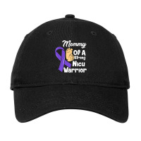 Mommy Of A Strong Nicu Warrior Baby Purple Ribbon Awareness Premium T Adjustable Cap | Artistshot