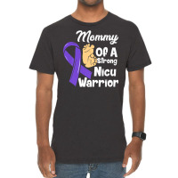 Mommy Of A Strong Nicu Warrior Baby Purple Ribbon Awareness Premium T Vintage T-shirt | Artistshot