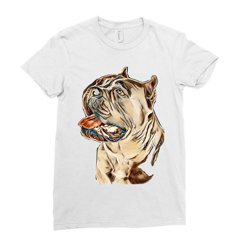 Cane Corso Dog On White Background Ladies Fitted T-Shirt by Kemnabi | Artistshot