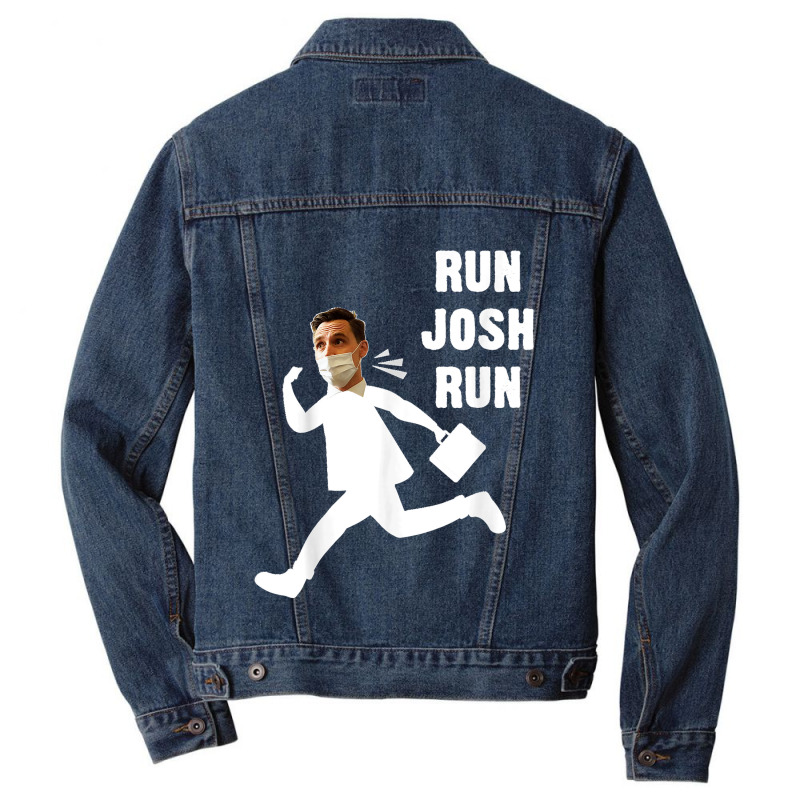 Josh Hawley Run Free Funny Josh Hawley Running Men Denim Jacket by AnaMercedesContreras | Artistshot