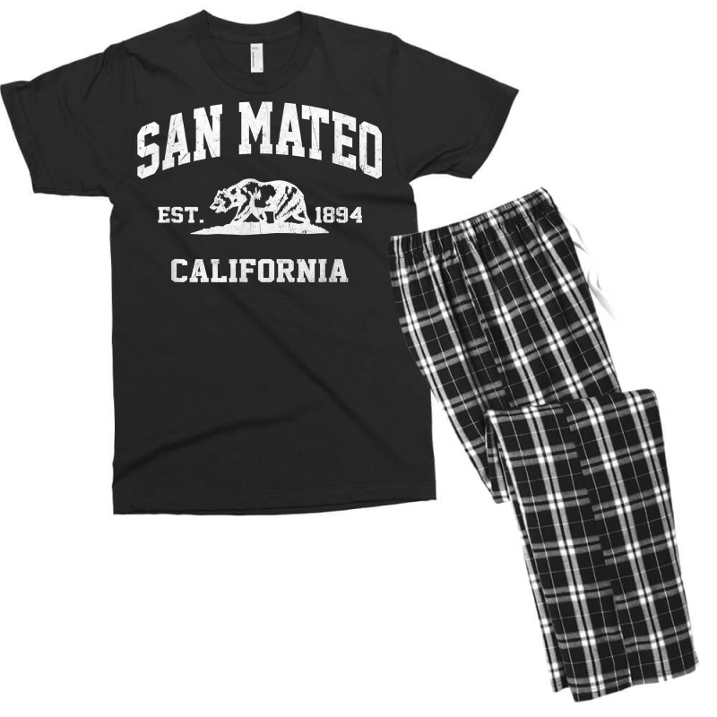 San Mateo California Ca Vintage State Athletic Style T Shirt Men's T-shirt Pajama Set by cm-arts | Artistshot