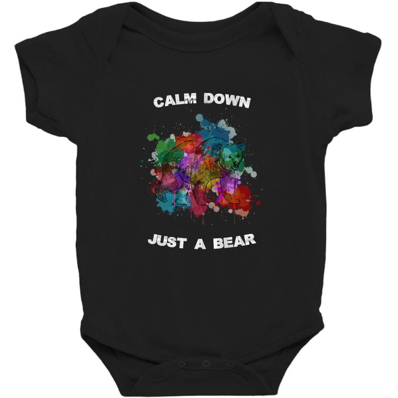 Calm Down Just A Bear For Dark Baby Bodysuit by autlu2024 | Artistshot