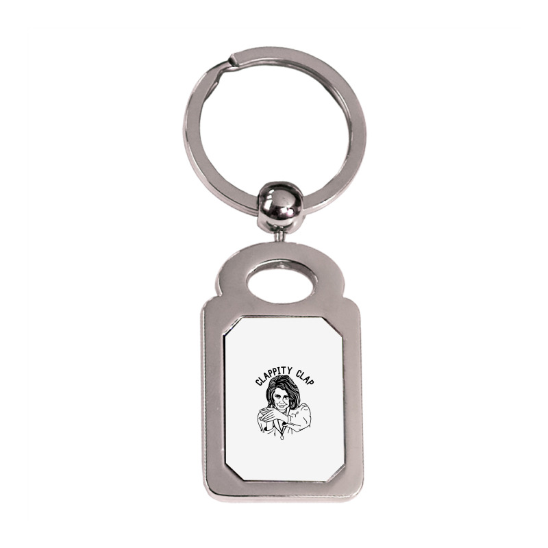 Nancy Pelosi Clappity Clap [tw] Silver Rectangle Keychain | Artistshot