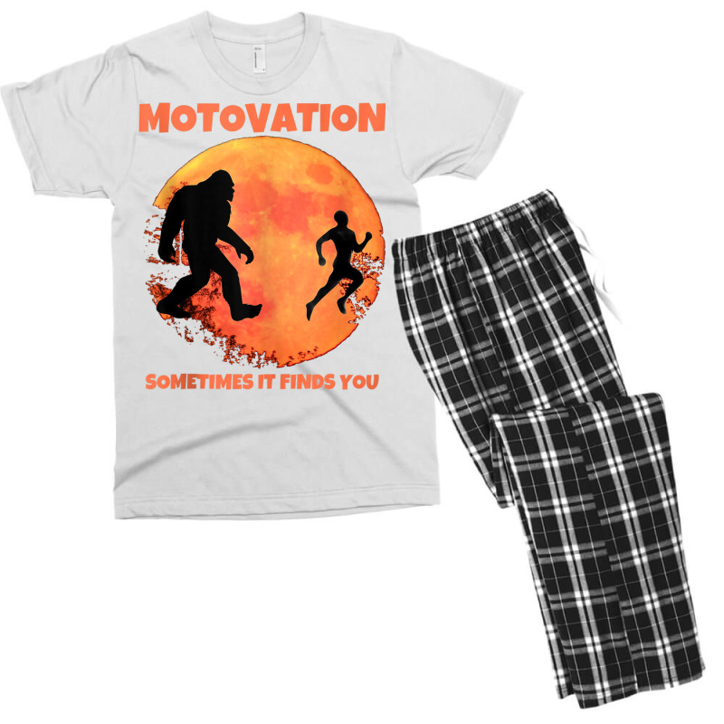 Motivation Sometimes Finds You Bigfoot Moon Silhouette Funny Tank Top Men's T-shirt Pajama Set | Artistshot