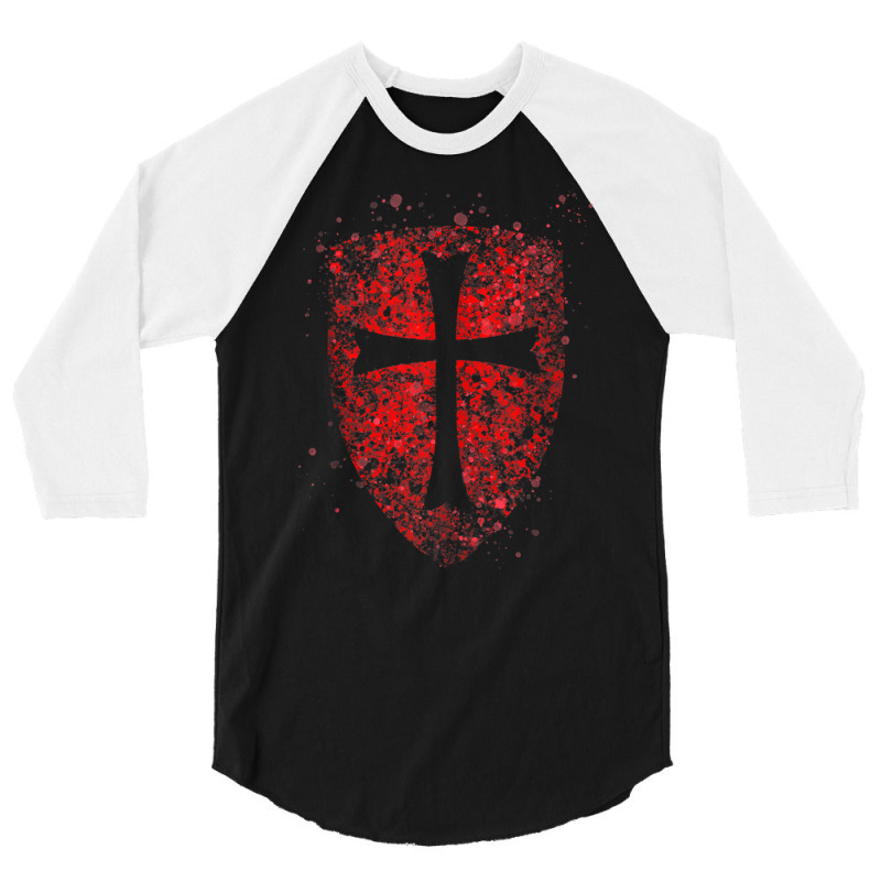 Crusader Knights Templar Crusader Distressed Cross Men Tank Top 3/4 Sleeve Shirt | Artistshot