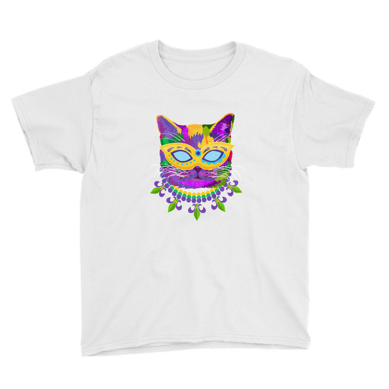 Cat Mardi Gras Youth Tee | Artistshot