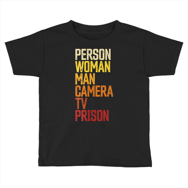 Womens Person Woman Man Camera Tv Prison Haha Funny Anit Trump V Neck Toddler T-shirt by cm-arts | Artistshot