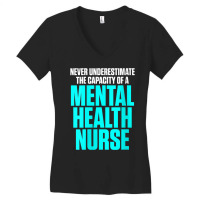 Womens Mental Health Nurse Capacity Nursing Rn V Neck T Shirt Women's V-neck T-shirt | Artistshot