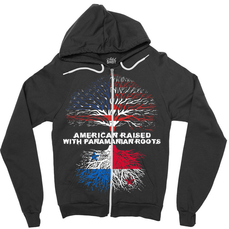 American Raised With Panamanian Roots Panama Zipper Hoodie | Artistshot