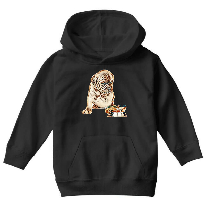 Puppy With Bowl Of Vegetables. Isolated On White Background Youth Hoodie by Kemnabi | Artistshot