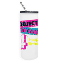 Object Or Cake Happy Birthday 4 Family Celebrate Confetti T Shirt Skinny Tumbler | Artistshot