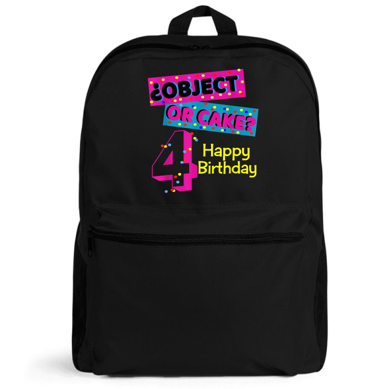 Object Or Cake Happy Birthday 4 Family Celebrate Confetti T Shirt Backpack | Artistshot