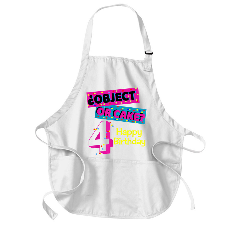 Object Or Cake Happy Birthday 4 Family Celebrate Confetti T Shirt Medium-length Apron | Artistshot