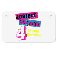 Object Or Cake Happy Birthday 4 Family Celebrate Confetti T Shirt Motorcycle License Plate | Artistshot