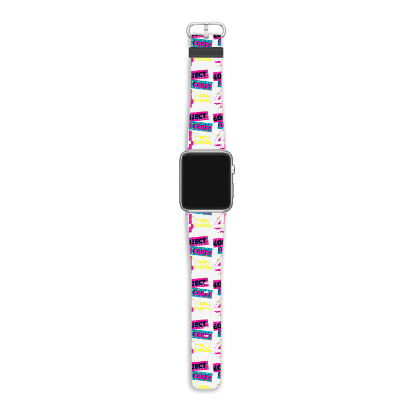 Object Or Cake Happy Birthday 4 Family Celebrate Confetti T Shirt Apple Watch Band | Artistshot