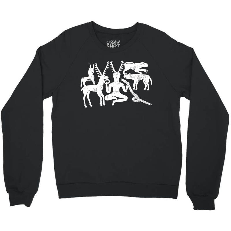 God Cernunnos And Animals From The Gundestrup Cauldron  Fitted Crewneck Sweatshirt by saterseim | Artistshot