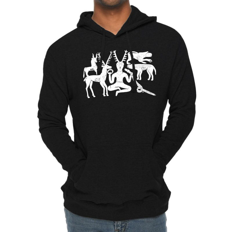 God Cernunnos And Animals From The Gundestrup Cauldron  Fitted Lightweight Hoodie by saterseim | Artistshot