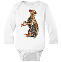 Cute Labrador Retriever Dog Giving Paw To Owner On White Background Long Sleeve Baby Bodysuit | Artistshot