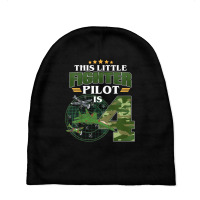 Kids 4th Birthday This Fighter Pilot Is 4 Soldier Camo Style Boys T Sh Baby Beanies | Artistshot