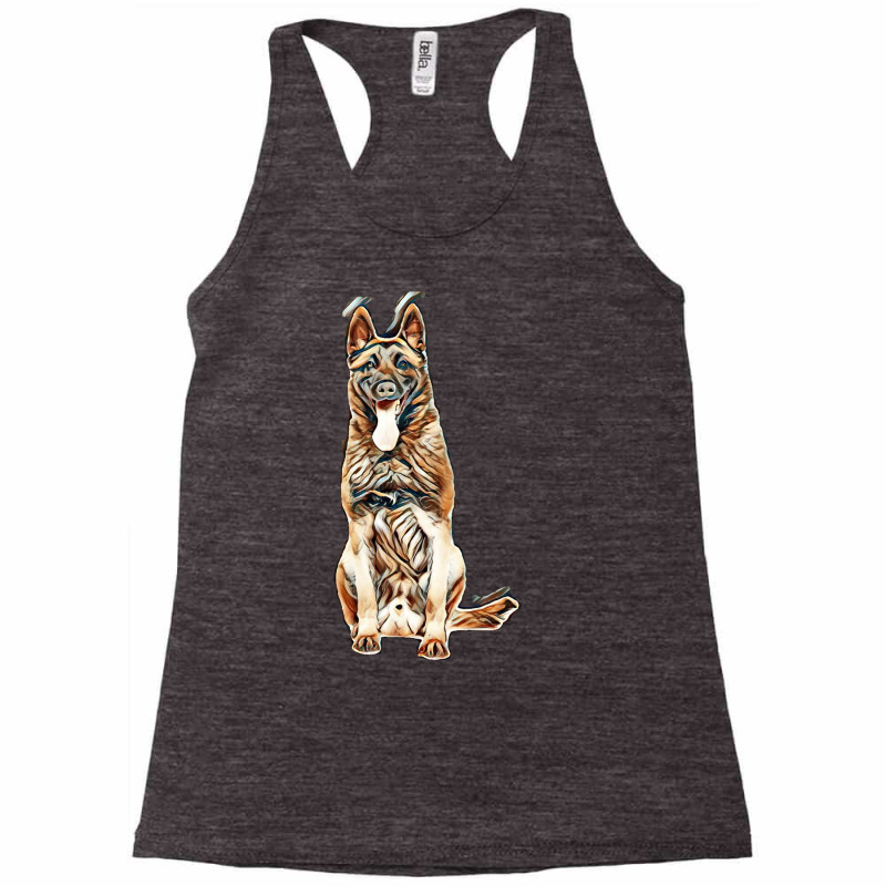 Belgian Shepherd Dog Malinois In Standing On A White Background Racerback Tank by Kemnabi | Artistshot