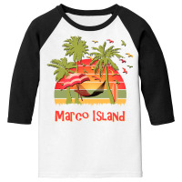 Marco Island 80s Summer Beach Palm Trees Sunset Sweatshirt Youth 3/4 Sleeve | Artistshot