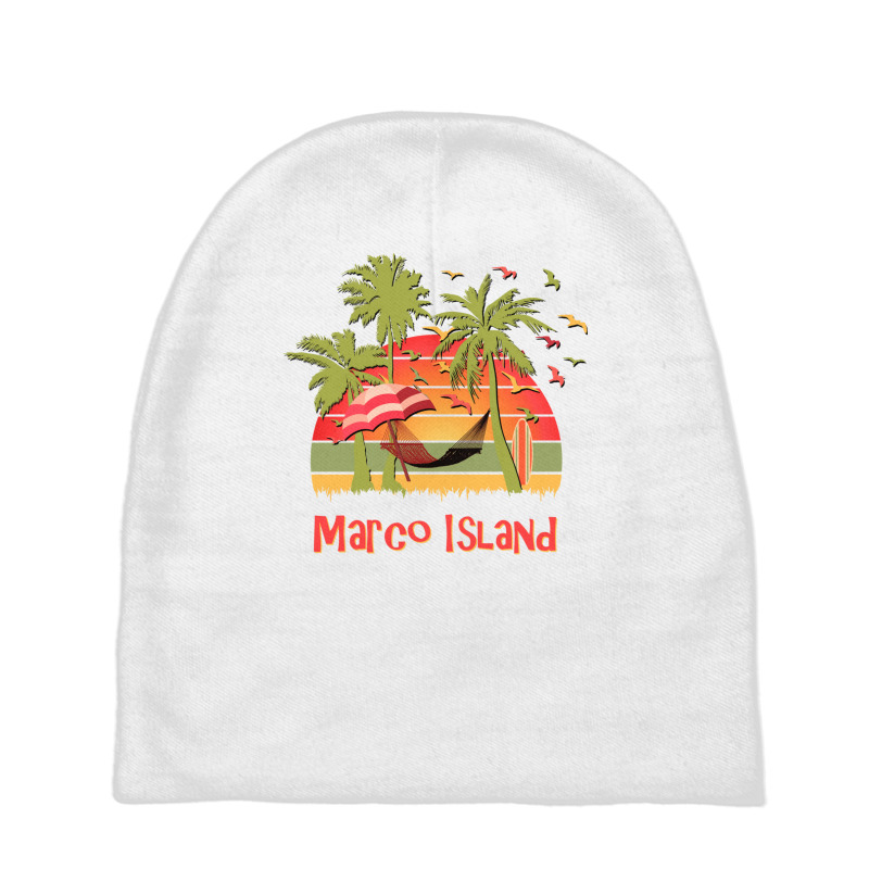 Marco Island 80s Summer Beach Palm Trees Sunset Sweatshirt Baby Beanies by cm-arts | Artistshot