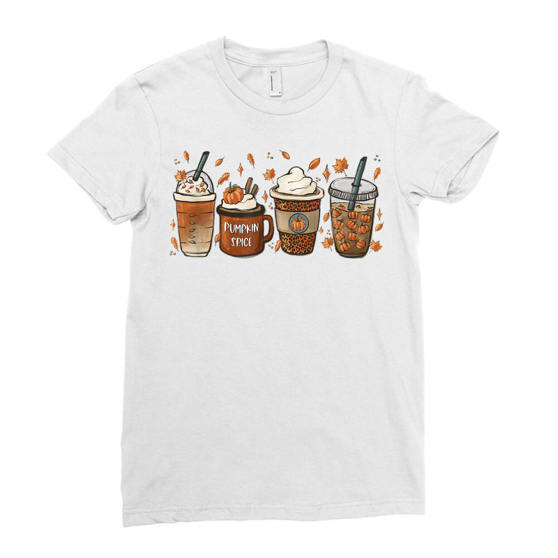 Halloween Coffee Pumpkin Latte Spice Coffee Love Fall Season T Shirt Ladies Fitted T-Shirt by cm-arts | Artistshot