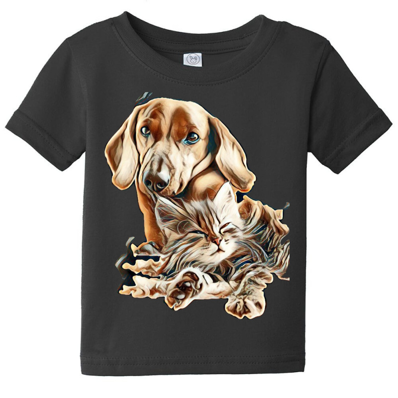 Cat And Dog Baby Tee by Kemnabi | Artistshot