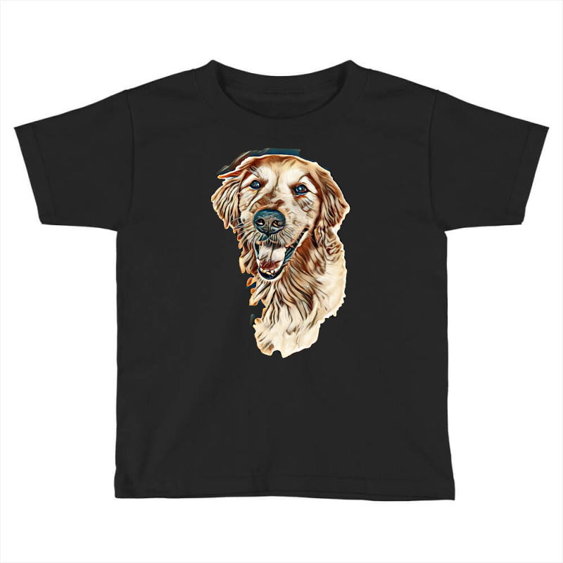 Smiling Dog On White. A Old Golden Retriever Portrait On Isolated Back Toddler T-shirt by Kemnabi | Artistshot