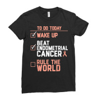 Wake Up Beat Endometrial Cancer Rule The World T Shirt Ladies Fitted T-shirt | Artistshot