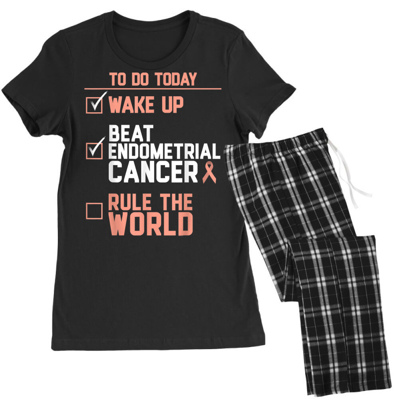 Wake Up Beat Endometrial Cancer Rule The World T Shirt Women's Pajamas Set by cm-arts | Artistshot