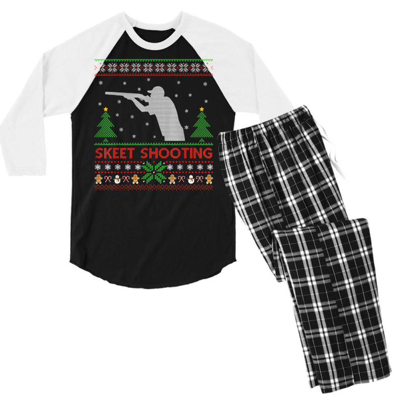 Skeet Shooting Sports Lover Ugly Skeet Shooting Christmas T Shirt Men's 3/4 Sleeve Pajama Set | Artistshot