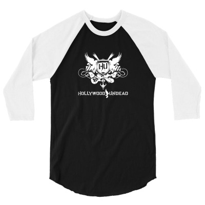 Hollywood Undead Rock Band Logo 3/4 Sleeve Shirt Designed By Enjang
