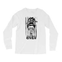 Messy Bun Skull Zero Fuck Given Halloween Usa Flag T Shirt Long Sleeve Shirts | Artistshot