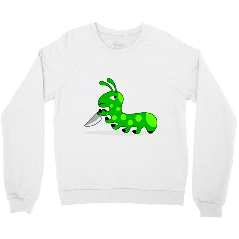 Caterpillar With Knife Crewneck Sweatshirt | Artistshot