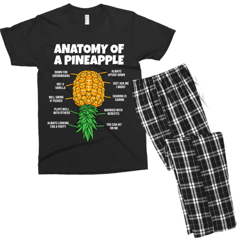 Anatomy Of A Pineapple Swinger Funny Upside Down Pineapple Men's T-shirt Pajama Set | Artistshot