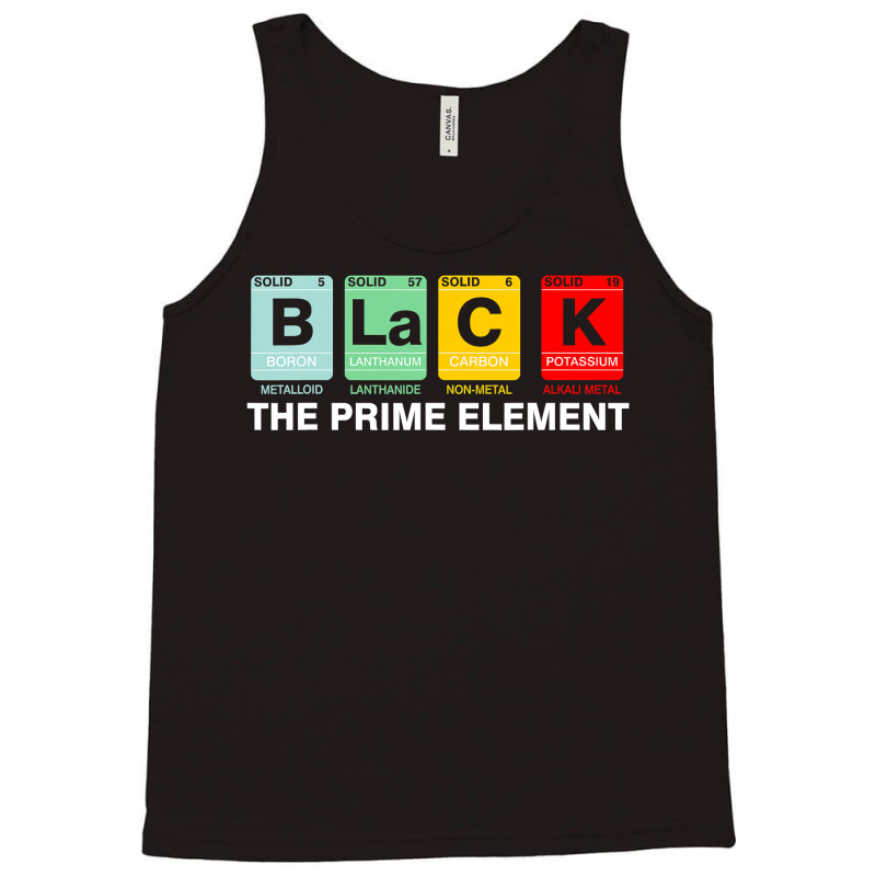 Black The Prime Element Black History Month Periodic Table Tank Top by CUSER3772 | Artistshot