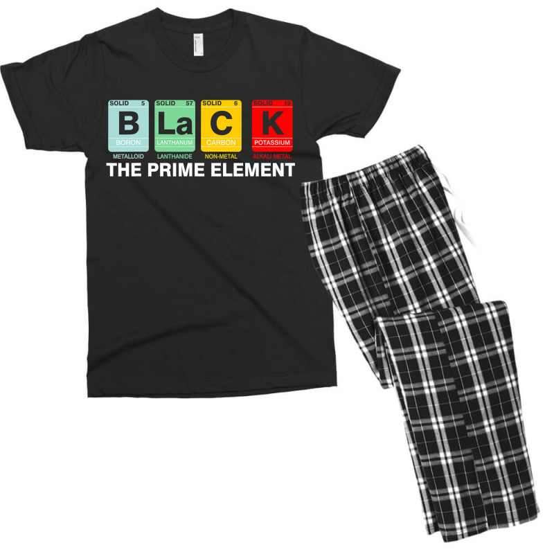 Black The Prime Element Black History Month Periodic Table Men's T-shirt Pajama Set by CUSER3772 | Artistshot