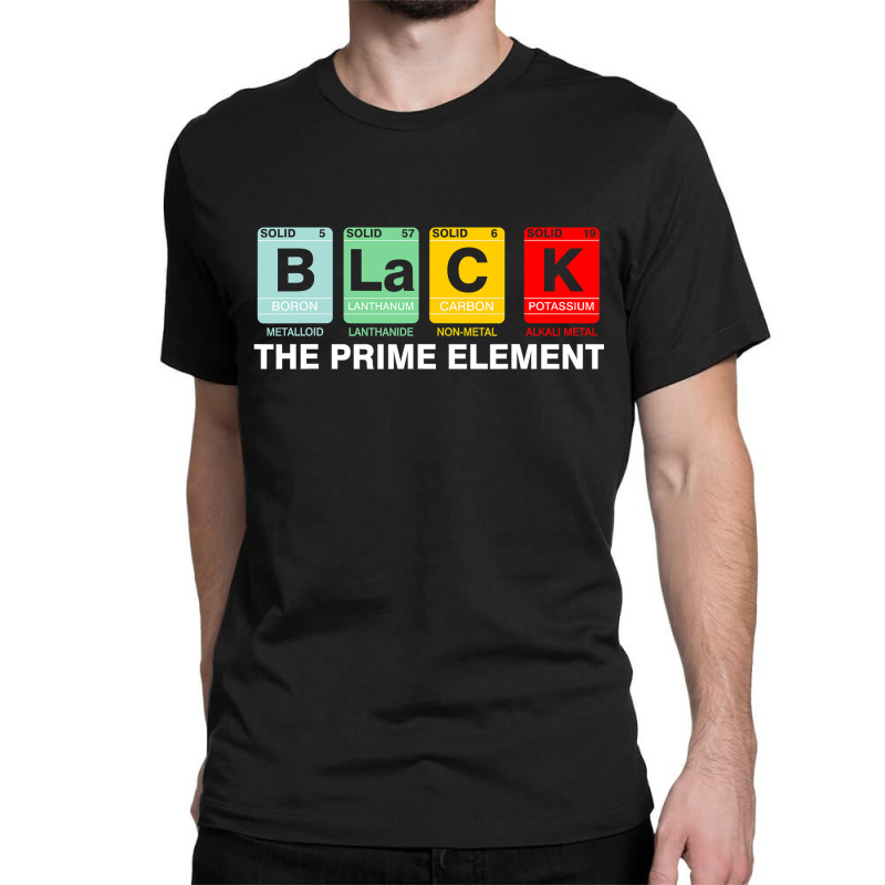 Black The Prime Element Black History Month Periodic Table Classic T-shirt by CUSER3772 | Artistshot