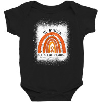 In March We Wear Orange Rainbow Multiple Sclerosis Awareness Baby Bodysuit | Artistshot