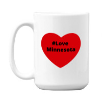 Love Minnesota, Hashtag Heart, Love Minnesota 2 15 Oz Coffee Mug | Artistshot