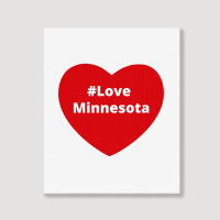 Love Minnesota, Hashtag Heart, Love Minnesota Portrait Canvas Print | Artistshot