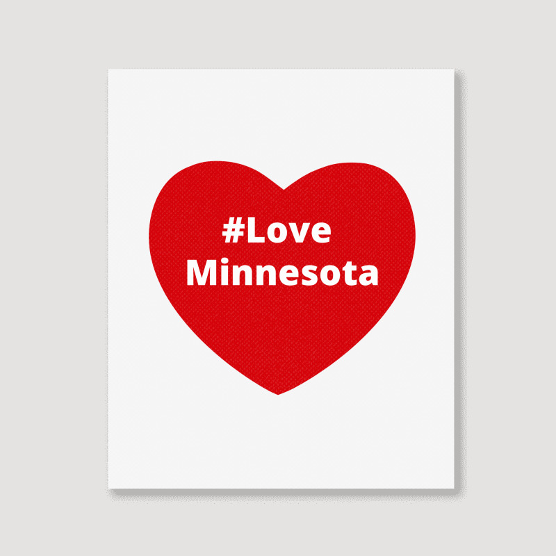 Love Minnesota, Hashtag Heart, Love Minnesota Portrait Canvas Print | Artistshot