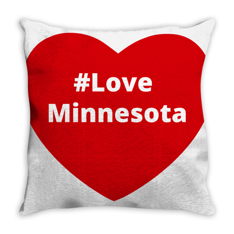 Love Minnesota, Hashtag Heart, Love Minnesota Throw Pillow | Artistshot