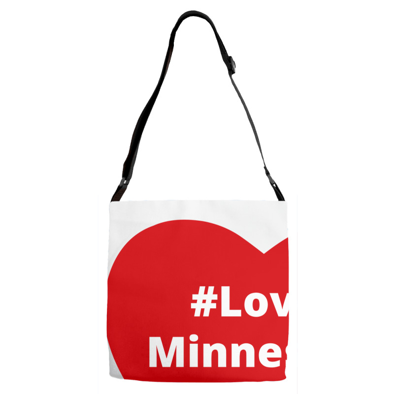 Love Minnesota, Hashtag Heart, Love Minnesota Adjustable Strap Totes | Artistshot