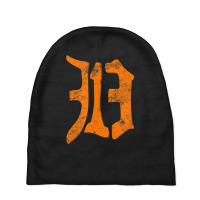 313 Detroit Michigan Vintage Old English D Area Code Baby Beanies | Artistshot